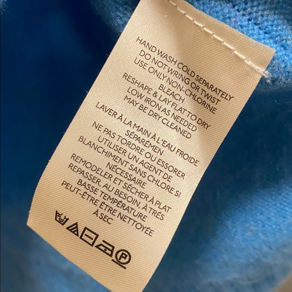 Free People Aubrey 100% cashmere Vibrant Blue Turtleneck Sweater L - Picture 5 of 6